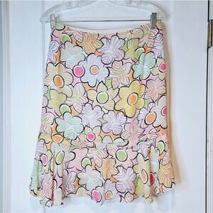 Elliott Lauren Y2K Floral Pastel Flowy Skirt Spring Coquette Size 12